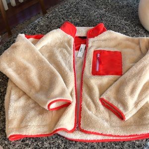 Jcrew fleece jacket size large nwt